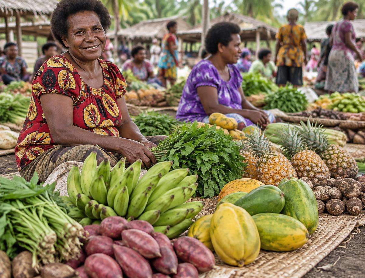 Fresh produce at a local market in Papua New Guinea